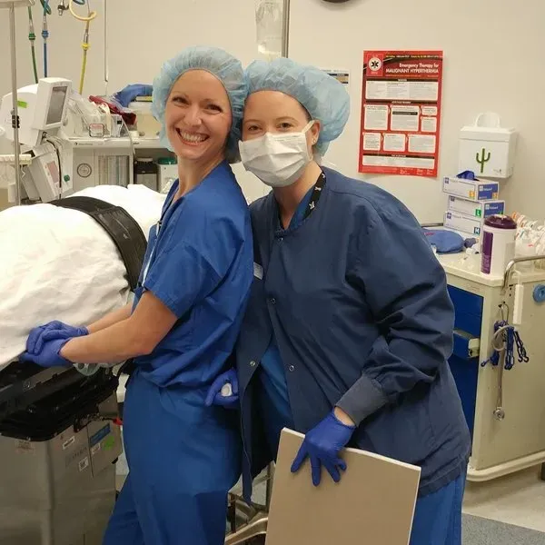 Clinical staff in the procedure room